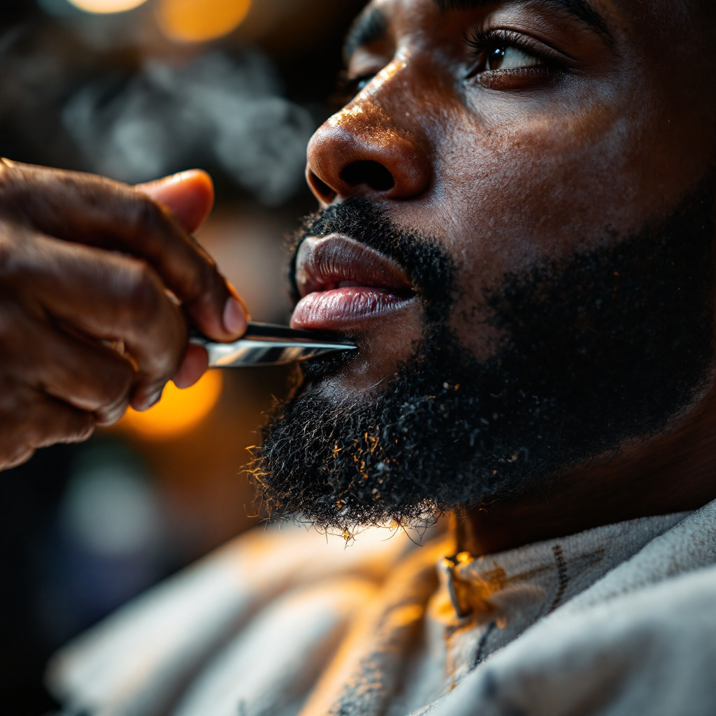 Beard line-up detail